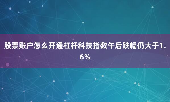 股票账户怎么开通杠杆科技指数午后跌幅仍大于1.6%