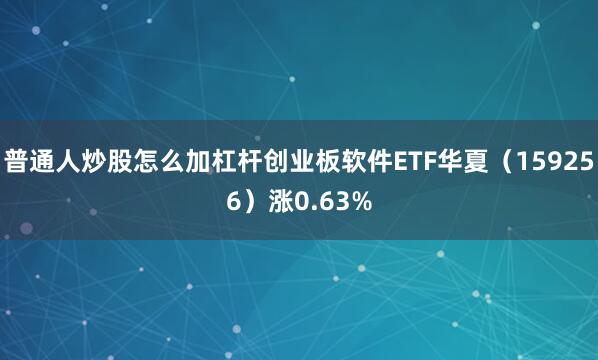 普通人炒股怎么加杠杆创业板软件ETF华夏（159256）涨0.63%